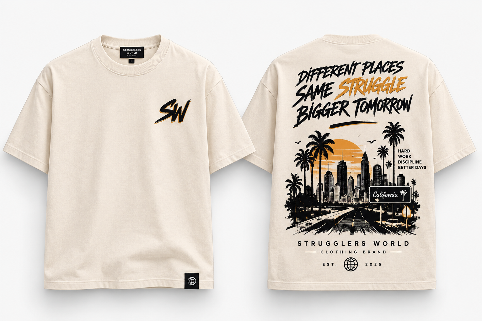California Journey Tee in Cream